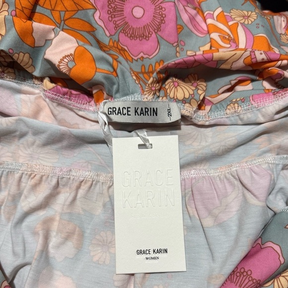 GRACE KARIN Halterneck Ruched Bodice Tiered A-Line Dress - Picture 8 of 8